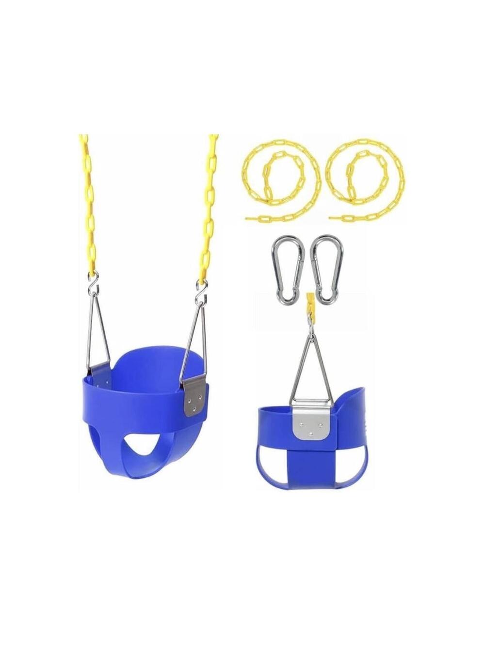 New Toddler Safety Swing Seat outside Anti-Pinch Chains Heavy Duty Hooks Kids